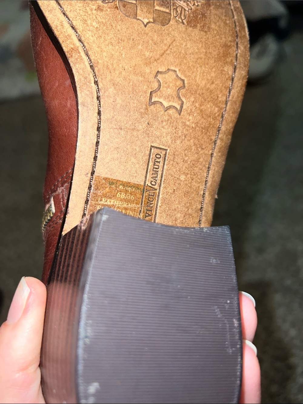 Vince Camuto Women's Two-Tone Brown and Black Leather Riding  Boots- Size 6 - Picture 13 of 13